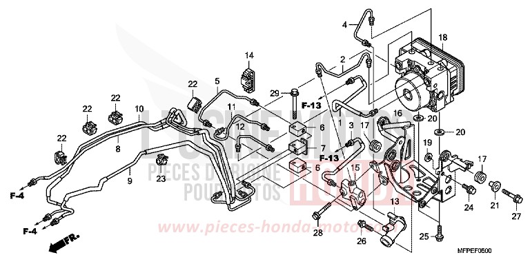 ABS-MODULATOR for CB1300 Super Bold'or ABS GRAPHITE BLACK (NHB01EB) from 2010